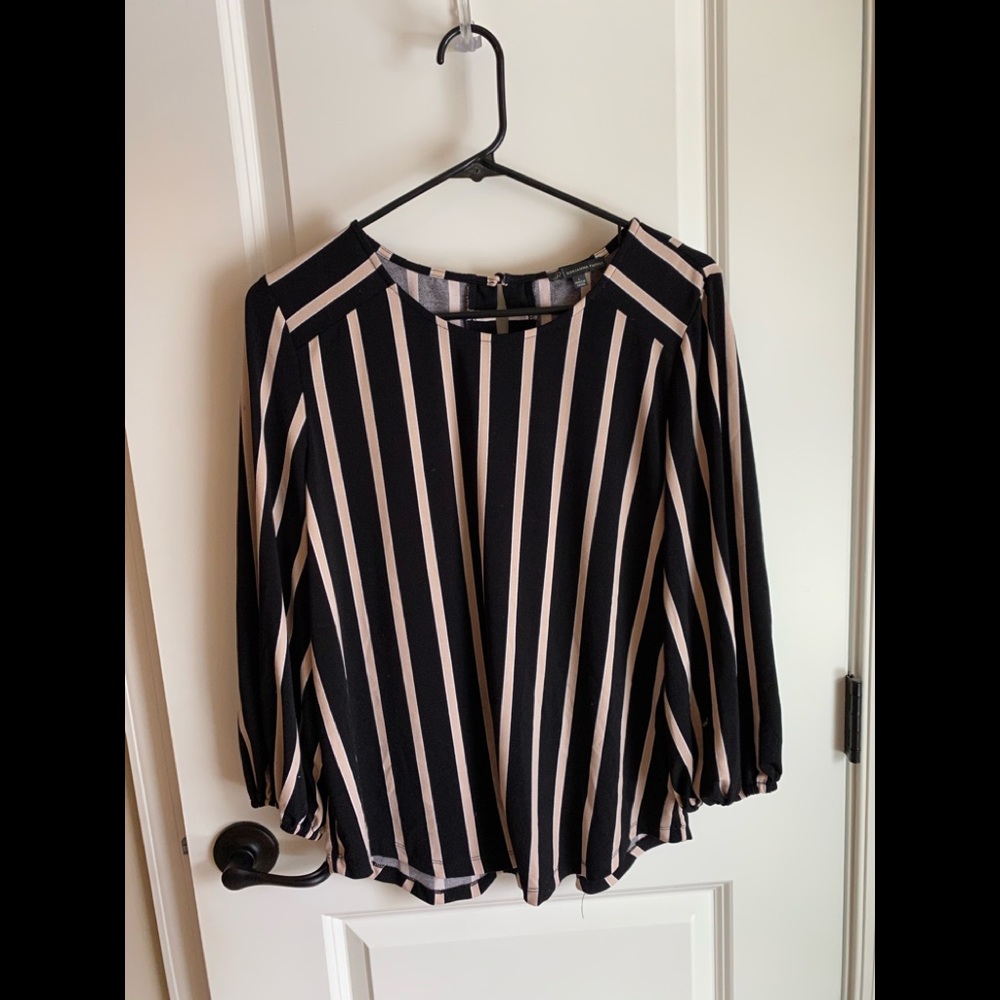 Black and Tan silky blouse